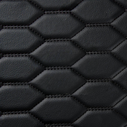 BLACK & BLACK STITCHING HONEYCOMB LUXURY BASE TRUNK CAR MATS SET