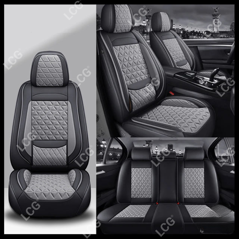 Breathable Waterproof Diamond Pattern Leather Seat Cover for Cars