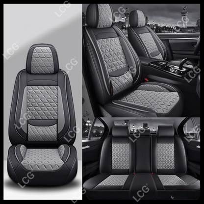 Breathable Waterproof Diamond Pattern Leather Seat Cover for Cars