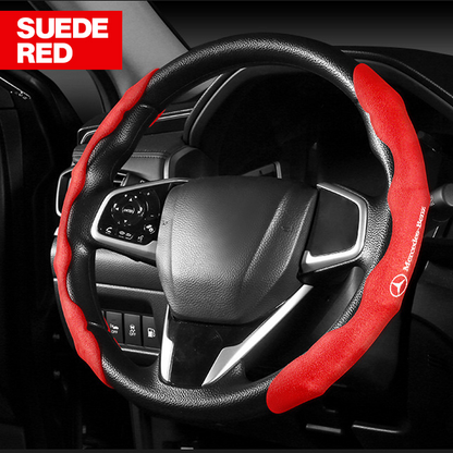 Tammy Breathable Anti Slip Leather Car Steering Wheel Cover Universal Fit
