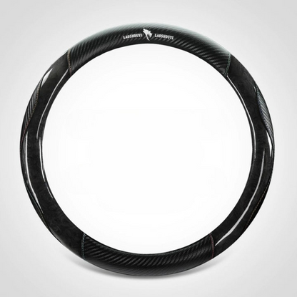 Crystal Peach Carbon Fiber High-Grade Anti-Slip Car Steering Wheel Cover