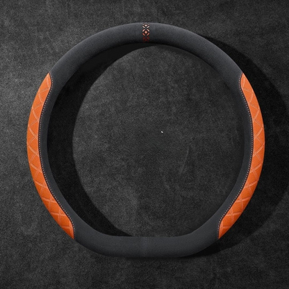 Rivo Suede Steering Wheel Cover – Non-Slip, Breathable, Sweat-Absorbing, 4-Season Universal Fit