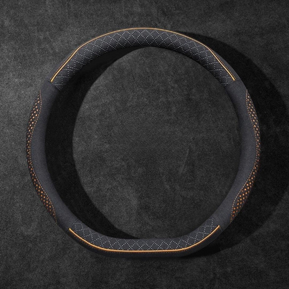 Rivo Suede Steering Wheel Cover – Non-Slip, Breathable, Sweat-Absorbing, 4-Season Universal Fit