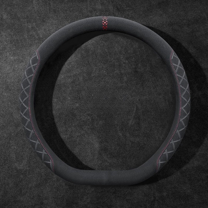 Rivo Suede Steering Wheel Cover – Non-Slip, Breathable, Sweat-Absorbing, 4-Season Universal Fit