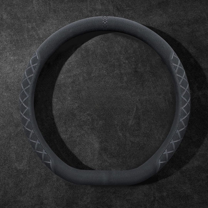 Rivo Suede Steering Wheel Cover – Non-Slip, Breathable, Sweat-Absorbing, 4-Season Universal Fit