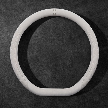 Rivo Suede Steering Wheel Cover – Non-Slip, Breathable, Sweat-Absorbing, 4-Season Universal Fit