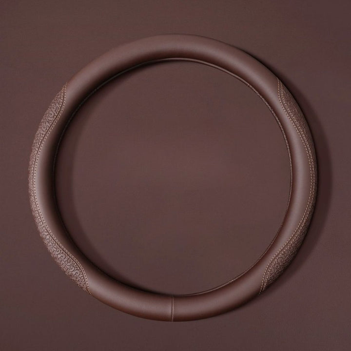 Geni Ultra-thin Steering Wheel Cover | Anti-slip, Sweat-absorbing, Soft Leather Pattern Round Handlebar Cover