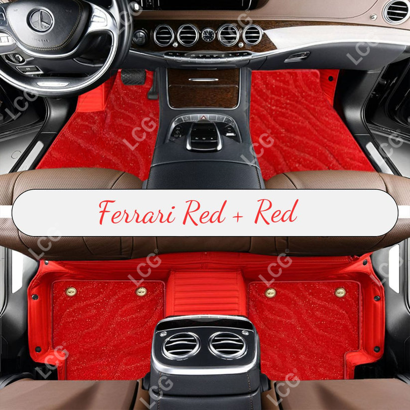 BEIGE STRIPE BASE WITH BEIGE TOP CARPET DOUBLE LAYER GALAXY CAR MAT SET
