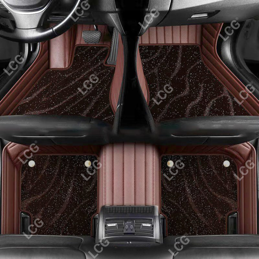 COFFEE BROWN GALAXY CUSTOM CAR MATS SET