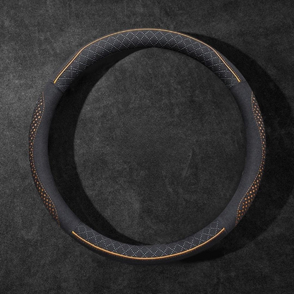 Rivo Suede Steering Wheel Cover – Non-Slip, Breathable, Sweat-Absorbing, 4-Season Universal Fit