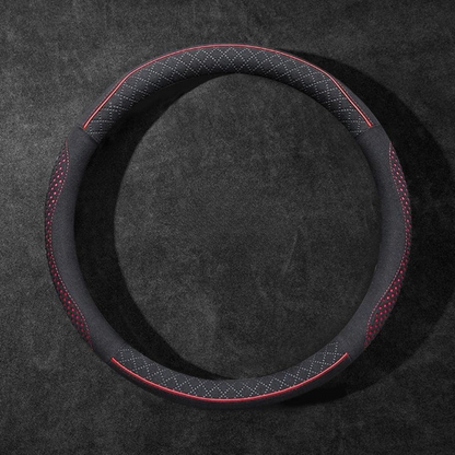 Rivo Suede Steering Wheel Cover – Non-Slip, Breathable, Sweat-Absorbing, 4-Season Universal Fit