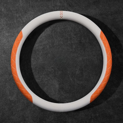 Rivo Suede Steering Wheel Cover – Non-Slip, Breathable, Sweat-Absorbing, 4-Season Universal Fit