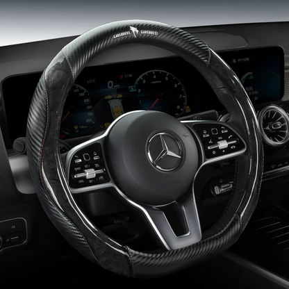 Crystal Peach Carbon Fiber High-Grade Anti-Slip Car Steering Wheel Cover