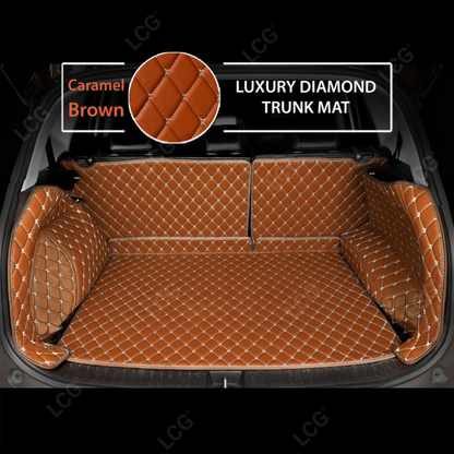 CARAMEL BROWN 3D SERIES DIAMOND LUXURY TRUNK CAR MATS SET