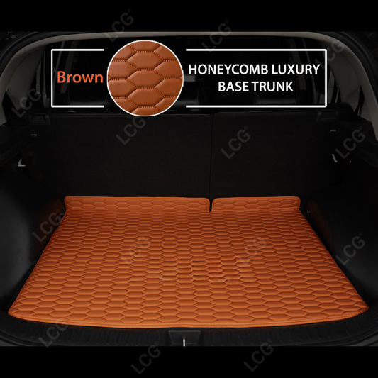 BROWN HONEYCOMB LUXURY BASE TRUNK CAR MATS SET