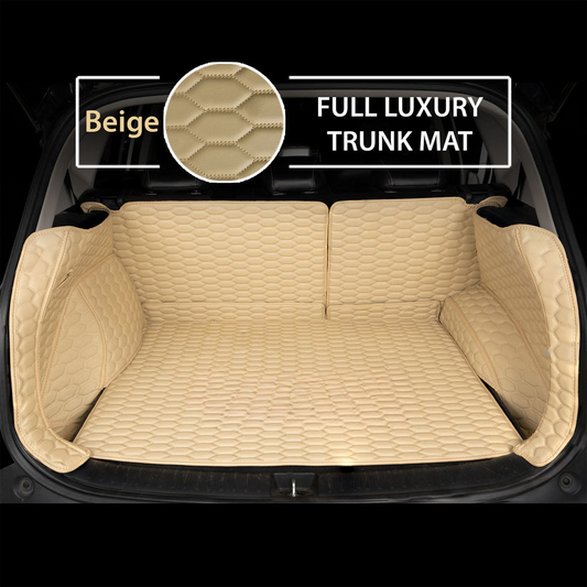 BEIGE 3D SERIES HONEY COMB LUXURY TRUNK CAR MATS SET