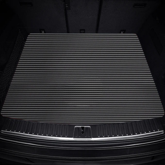 BLACK & BEIGE STITCHING STRIPE LUXURY SERIES TRUNK CAR MATS SET