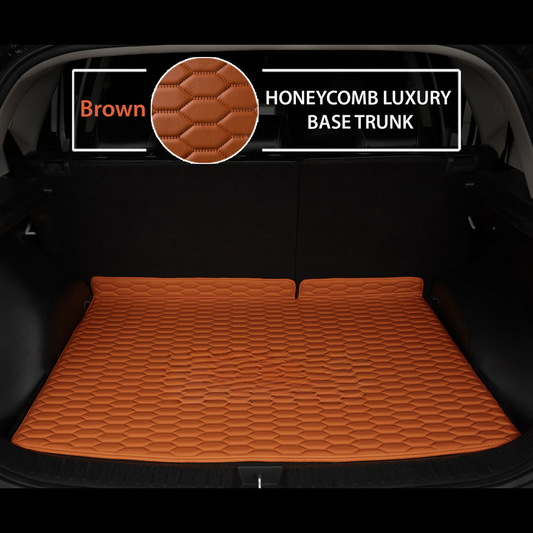 BROWN HONEYCOMB LUXURY BASE TRUNK CAR MATS SET