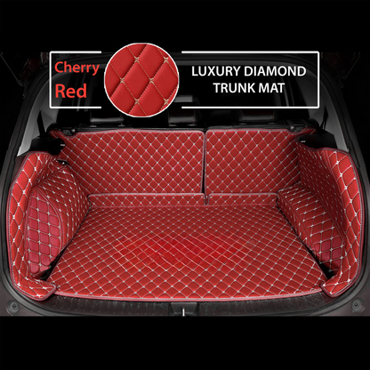 CHERRY RED 3D SERIES DIAMOND LUXURY TRUNK CAR MATS SET