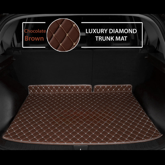 CHOCOLATE BROWN DIAMOND LUXURY BASE TRUNK CAR MATS SET