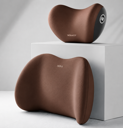 Memory Foam Car Neck Pillow – Ergonomic Headrest & Lumbar Support Cushion with Washable Cover