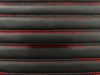BLACK & RED STITCHING 3D SERIES STRIPE LUXURY TRUNK CAR MATS SET