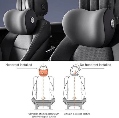 Memory Foam Car Neck Pillow – Ergonomic Headrest & Lumbar Support Cushion with Washable Cover