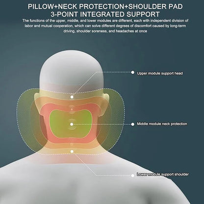 Memory Foam Car Neck Pillow – Ergonomic Headrest & Lumbar Support Cushion with Washable Cover