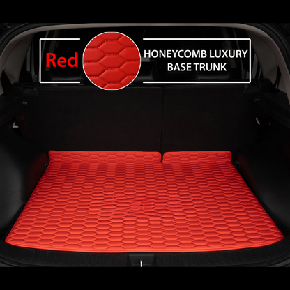 FERRARI RED HONEYCOMB LUXURY BASE TRUNK CAR MATS SET