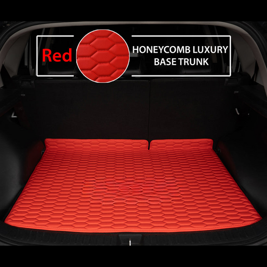 FERRARI RED HONEYCOMB LUXURY BASE TRUNK CAR MATS SET